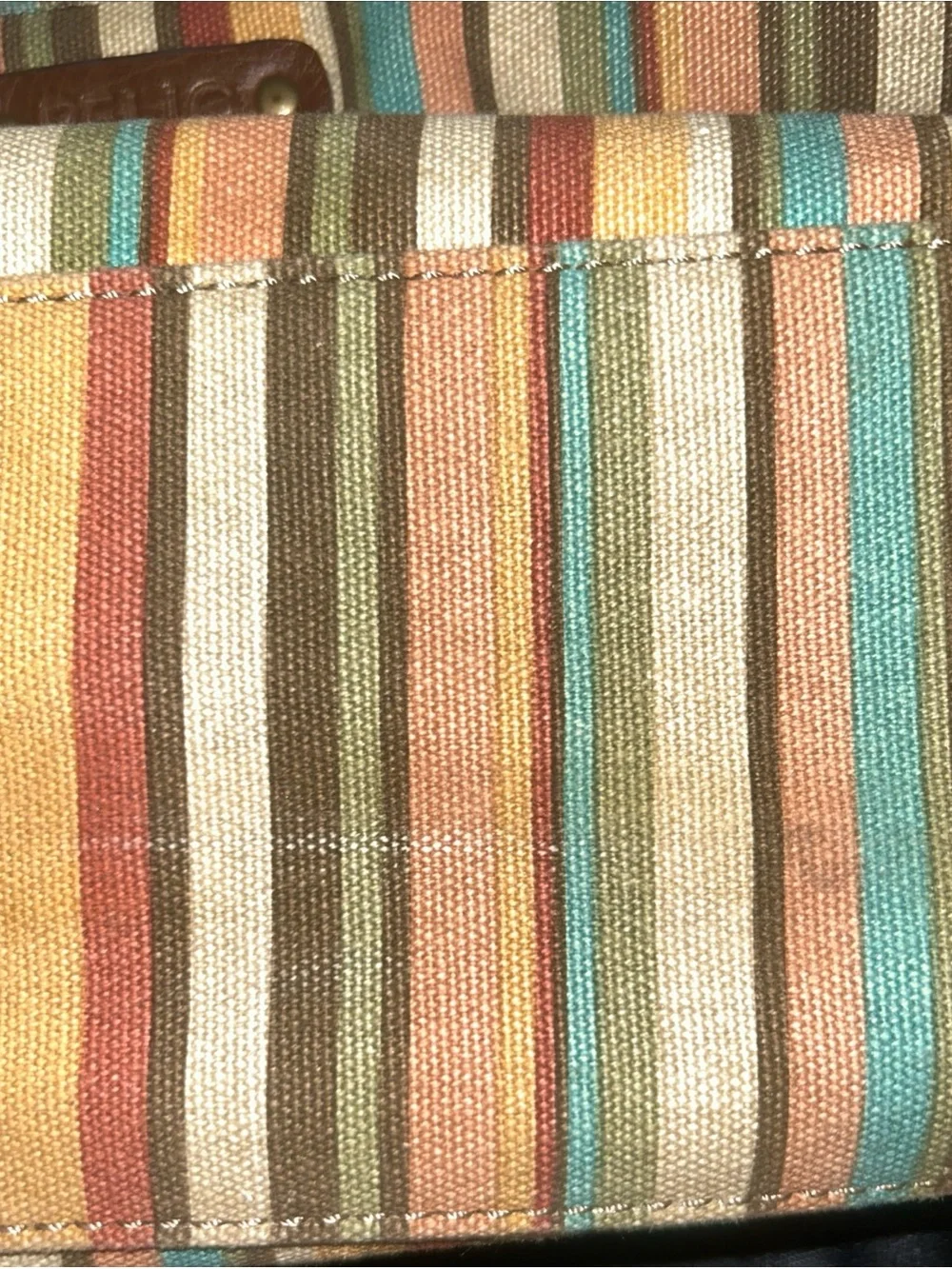 Relic Messenger canvas crossbody Bag In A Beautiful Striped Pattern.